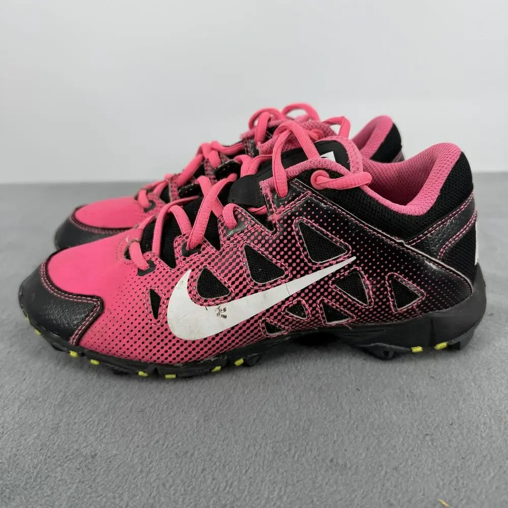 Nike Hyperdiamond Keystone GS Softball Cleats Pink Black Girls Size 4Y